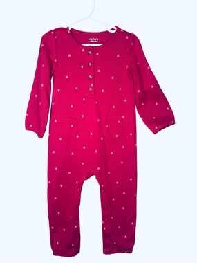 Carter’s Red Pink Heart Jumpsuit 24M